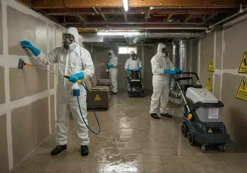 Basement Moisture Removal and Structural Drying process in Darke County, OH